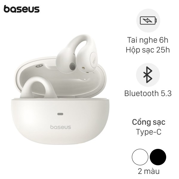 هدفون بی سیم بیسوس مدل AirGo AS01 ( Open-Ear TWS Earbuds )