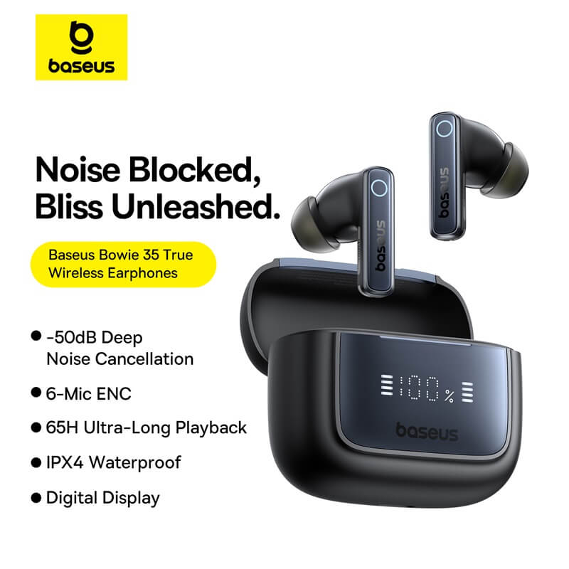 هدفون بی سیم بیسوس مدل Bowie 35 ( True Wireless Earphones )