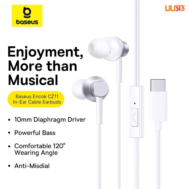هدفون با سیم بیسوس مدل Encok CZ11 Wired Earphones