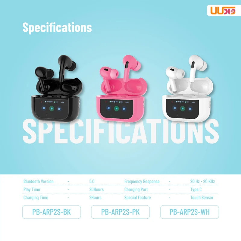 هدفون بی سیم پرودو مدل Airpods Pro2 Touch Display - ANC & ENC